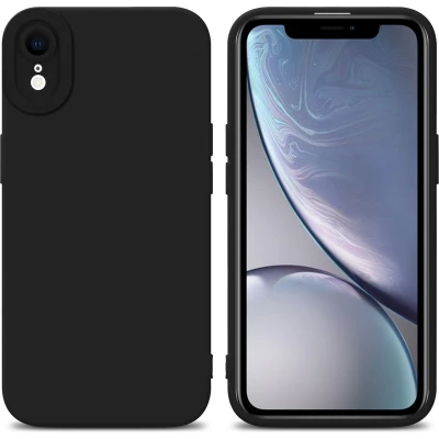 Afbeelding van Cadorabo Hoesje geschikt voor Apple iPhone XR in FLUID ZWART Beschermhoes TPU silicone Cover Case
