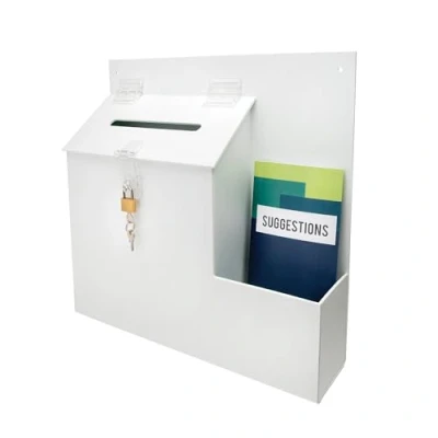 Afbeelding van Deflecto Actiebox met gleuf en slot Wit (b x h d) 355 360 90 mm 1 stuk(s)
