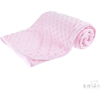 Afbeelding van Soft Touch babydeken roze nopjes Fleecedeken baby Deken