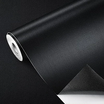 Afbeelding van GELAISI Zelfklevende kunstleren patches, 60 x 200 cm, zwart, lederen lederlook, folie, decoratieve meubelfolie, behang, lederreparatie, bekleding voor kast, leren tas, autostoel, bank