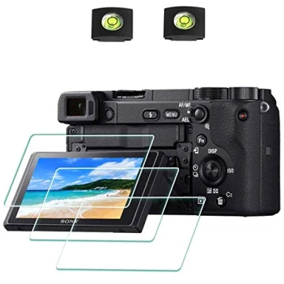 Afbeelding van ULBTER A6400 Screen Protector Toepasbaar voor Sony Alpha A6300 A6000 A5000 Camera &amp; Hot Shoe Hoes, 0.3mm 9H Hardheid Gehard Glas Flim, Anti Scrach vingerafdruk Bubble