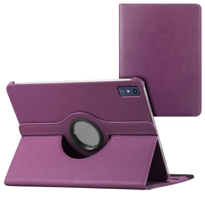 Afbeelding van Lenovo Tab P12 Hoes: iMoshion 360 Draaibare Bookcase Paars Kunstleder Tablet Hoezen