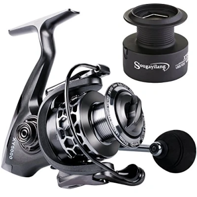 Afbeelding van Sougayilang Fishing Reel 13+1BB Licht Gewicht Ultra Glad Aluminium Spinning met Gratis Spare Spool