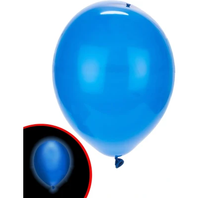 Afbeelding van LED ballonnen 38 cm latex blauw 5 sts