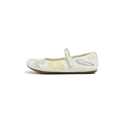 Afbeelding van Camper Right Ballerina&#039;s met enkelbandjes voor kinderen, Maat: 28, Weiß natural Leer