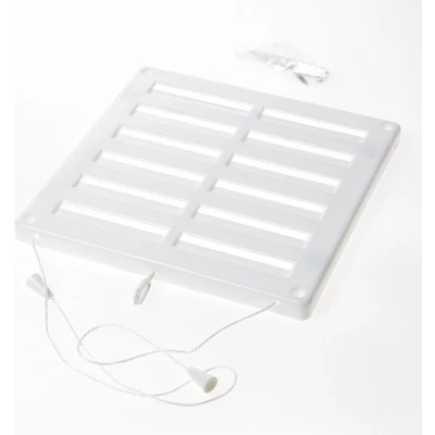 Afbeelding van Weckx Schuifrooster met trekkoord kunststof wit afsluitbaar20 x 20cm 704