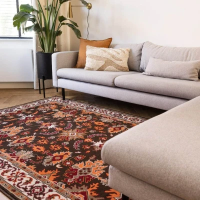 Afbeelding van Interieur05 Vintage Vloerkleed Funda Creme/Oranje 160 x 230 cm