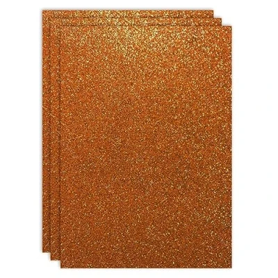 Afbeelding van RAYLU PAPER Gekleurd glitterkarton, A4 en 200 g/m² dikte, vellen van karton met glitter voor knutselwerk, 3 stuks (brons)