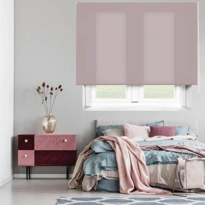 Afbeelding van Blindecor Ara Lichtdoorlatend rolgordijn linnen, Manual, Pastelpaars, 80 x 175 cm