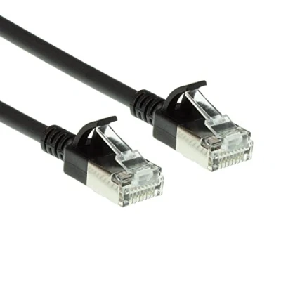 Afbeelding van ACT DC7930 LSZH U/FTP CAT6A Datacenter Slimline Patchkabel Snagless RJ45 Connectoren Zwart 15 cm
