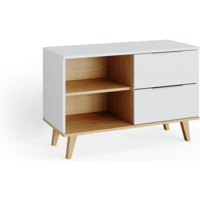 Afbeelding van Vicco Dressoir &quot;Nautica&quot;, Wit/Sonoma, 90 x 61 cm