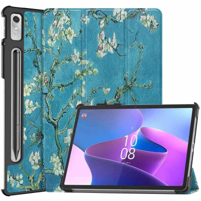 Afbeelding van Lenovo Tab P11 Pro (2nd gen) Hoes: iMoshion Design Trifold Bookcase Groene Plant Kunstleder Tablet Hoezen