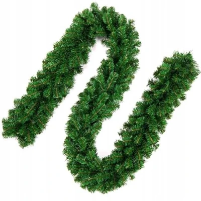Afbeelding van 270 cm kerstslinger, dennenslinger, groene kerstdecoratie, annenslinger als kerstkrans, kerstdecoratie voor buiten, binnen, Amerikaans (270 takken)