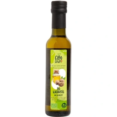 Afbeelding van Biologische Walnootolie 250ml Koudgeperste, ongeraffineerde olie. Rijk aan omega 3 en antioxidanten. Voor salades recepten. Natuurlijke smaak kwaliteit.