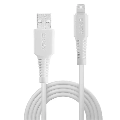 Afbeelding van LINDY USB kabel 2.0 A stekker, Apple Lightning stekker 0.50 m Wit 31325