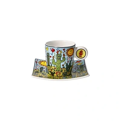 Afbeelding van Goebel James Rizzi Kop en schotel Espresso Desert Life Porselein 10cm 100ml
