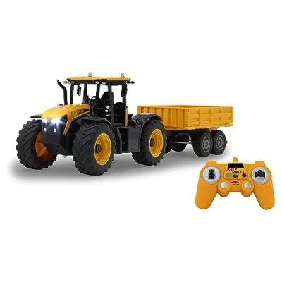 Afbeelding van JAMARA JCB Fastrac Tractor met kiepaanhanger, 1:24, 2,4 GHz, 2 wielaandrijving, geprofileerde rubberen banden, ledlicht, landbouw