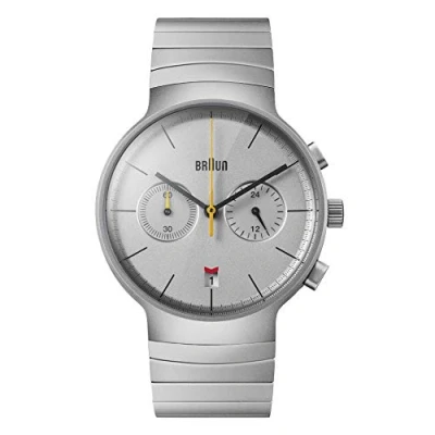 Afbeelding van Braun Mens Chronograph with Date Analogue Quartz Watch, Silver Dial and Stainless Steel Bracelet, 40mm Case, model BN0265SLBTG.