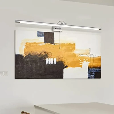 Afbeelding van TYhogar led spiegellamp voor de badkamer, 90cm 16W badkamerspiegellamp, fotolamp met draaibare lampkop en trekschakelaar, wandlamp, Arc Arm IP44, spiegelverlichting lamp