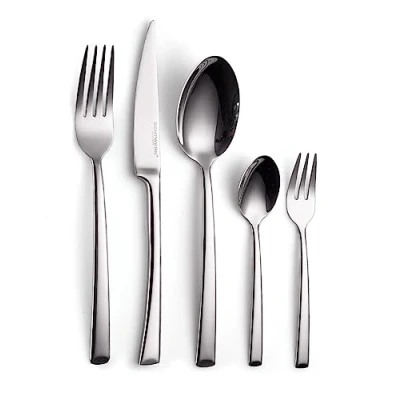 Afbeelding van ECHTWERK Tafelbestek Avelino, Silver Edition, 30 delig, eetbestek voor maximaal 6 personen, roestvrij staal 18/10, hoogglanzend, hoogwaardige bestekset, feestelijke borden, incl. opbergcassette