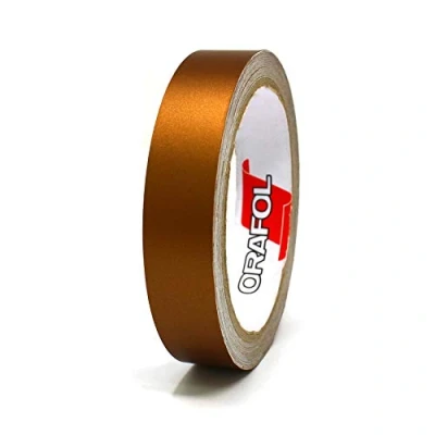 Afbeelding van 10 Meter Matt Decoratieve Strips Auto Motorfiets Boot Modelbouw DIY Deco Finest Folia Side Zelfklevende (20mm breedte, Koper mat)