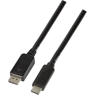 Afbeelding van LogiLink UA0335 USB C naar DisplayPort aansluitkabel, 1,8 m zwart