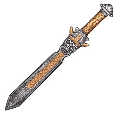 Afbeelding van Boland 72275 kostuum accessoires zwaard, lengte 57 cm, kunststof wapen met doodshoofd, dumpel, skull warrior, krijger, killer, zombie, accessoire, Halloween, carnaval, themafeest