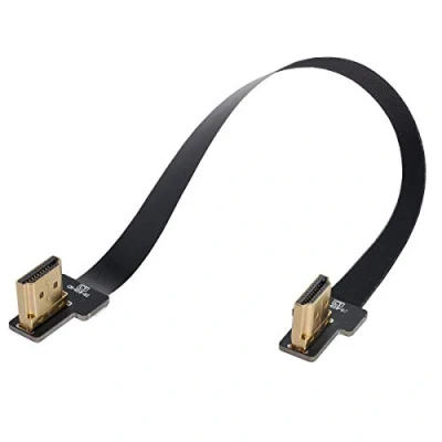 Afbeelding van Xiwai CYFPV Dual 90 graden links schuin HDMI type A stekker naar HDTV FPC platte kabel voor FPV multicopter luchtopnames (0,1M)