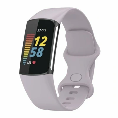 Afbeelding van FitBit Charge 5 &amp; 6 Sportbandje met dubbele lus Lavendel Maat: S