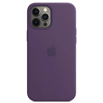 Afbeelding van Origineel Apple iPhone 12 Pro Max MagSafe Hoesje Siliconen en TPU (zacht) Softcase/Backcover Paars Telefoonhoesje