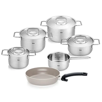 Afbeelding van Fissler Pure Collection Pannenset met Steelpan, Ceratal Koekenpan en RVS Deksels, 6 delig