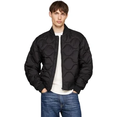 Afbeelding van Tommy Hilfiger Heren ONION QUILTED BOMBER MW0MW37341, Bomberjas, Zwart, M, Zwart (zwart), M