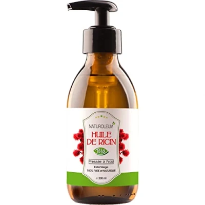 Afbeelding van RICINUSOLIE 100% BIOLOGISCH NATUROLEUM koudgeperst, puur en natuurlijk Extra vierge Voedende verzorging voor haar, wimpers, nagels, huid, baard (200 ml)