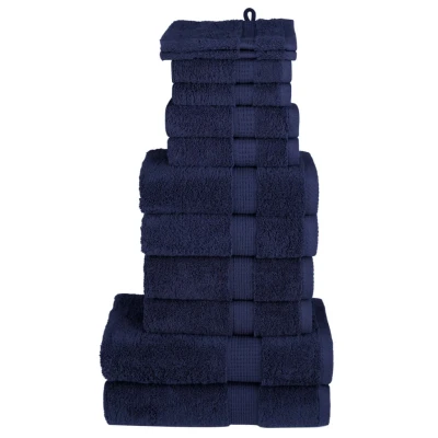 Afbeelding van vidaXL 12 delige Handdoekenset 600 g/m² 100% katoen marineblauw