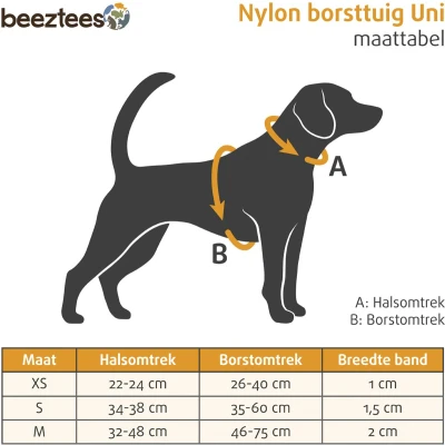 Afbeelding van Beeztees nylon borsttuig uni roze 35 60 cm x 15 mm