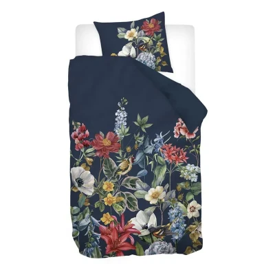 Afbeelding van Snoozing Floran Dekbedovertrek Eenpersoons 140x200/220 cm Blauw