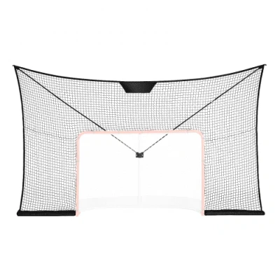 Afbeelding van VEVOR Veiligheidsnet voor hockeypoort, draagbaar hockey trainingsnet binnen en buiten, doelnet, afmetingen 366 x 220 cm, zwart (deurkozijn niet inbegrepen)