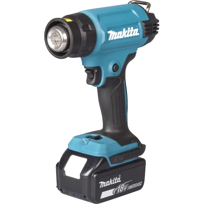 Afbeelding van MAKITA DHG181RT1J 18V accu heteluchtpistool met mondstukken in MAKPAC (1x 5,0Ah accu)