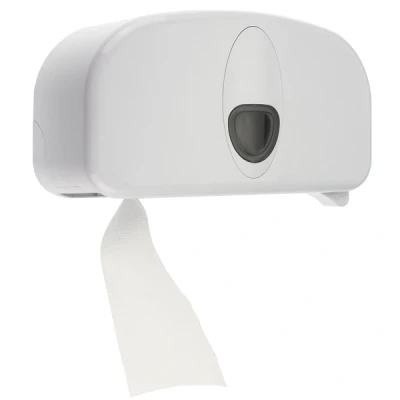 Afbeelding van PlastiQline 2020 kunststof 2 rols toiletrolhouder (standaard) PQ20Duo wit