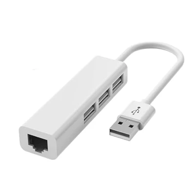 Afbeelding van USB A naar 3 x en RJ45 Ethernet LAN adapter hub kabel Mac netwerk voor laptop, pc, MacBook