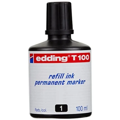 Afbeelding van edding T100 navulinkt voor permanent markers â“ zwart 100ml potje