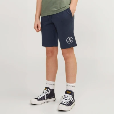 Afbeelding van JACK &amp; JONES JUNIOR sweatshort JPSTSWIFT met printopdruk donkerblauw