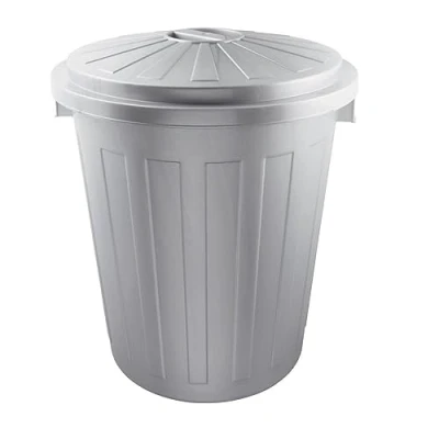 Afbeelding van keeeper Grote vuilnisemmer met deksel, polypropyleen, 50 l, x 55 cm, Mats, zilver