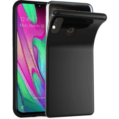 Afbeelding van Cadorabo Hoesje geschikt voor Samsung Galaxy A40 in ZWART Beschermhoes Cover gemaakt van TPU Silicone Case