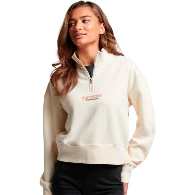 Afbeelding van Superdry Sportswear Boxy sweatshirt met logo en korte rits Dames Truien