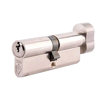Afbeelding van Yale KMT3030 NP Euro Thumbturn 1 Ster Kitemarked Cilinder, 3 meegeleverde sleutels, hoge beveiliging, Visi verpakt, Geschikt voor alle deurtypes, 30:10:30 (70 mm), nikkelafwerking