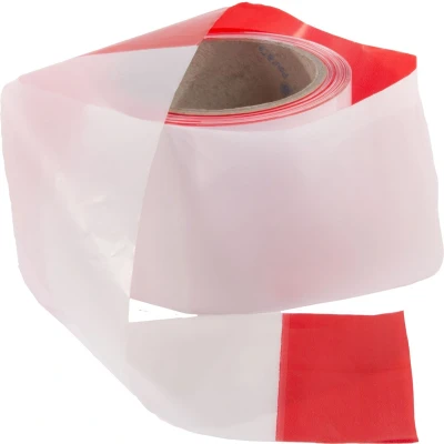 Afbeelding van Kortpack Rood/wit Afzetlint 75mm X 100 Meter Wit/ Rood (1 Rol)