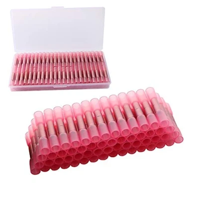 Afbeelding van QitinDasen 80Pcs Krimpkous Stootverbinders, Draadconnector, Waterdichte Geïsoleerde Elektrische Terminal (22 16 AWG, Rood)