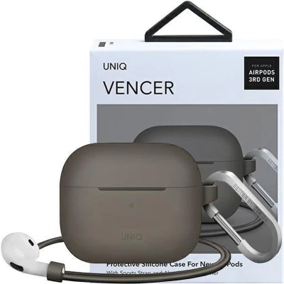 Afbeelding van UNIQ hoesje Vencer AirPods 3 gen. Siliconen beige/donker zand