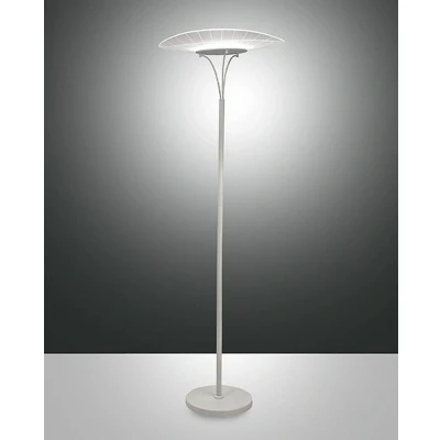 Afbeelding van Fabas Luce LED vloerlamp Vela, wit/transparant, 175cm, acryl, dimmer